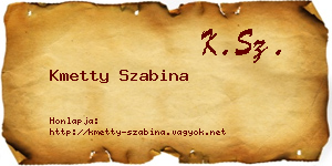 Kmetty Szabina névjegykártya