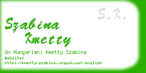 szabina kmetty business card